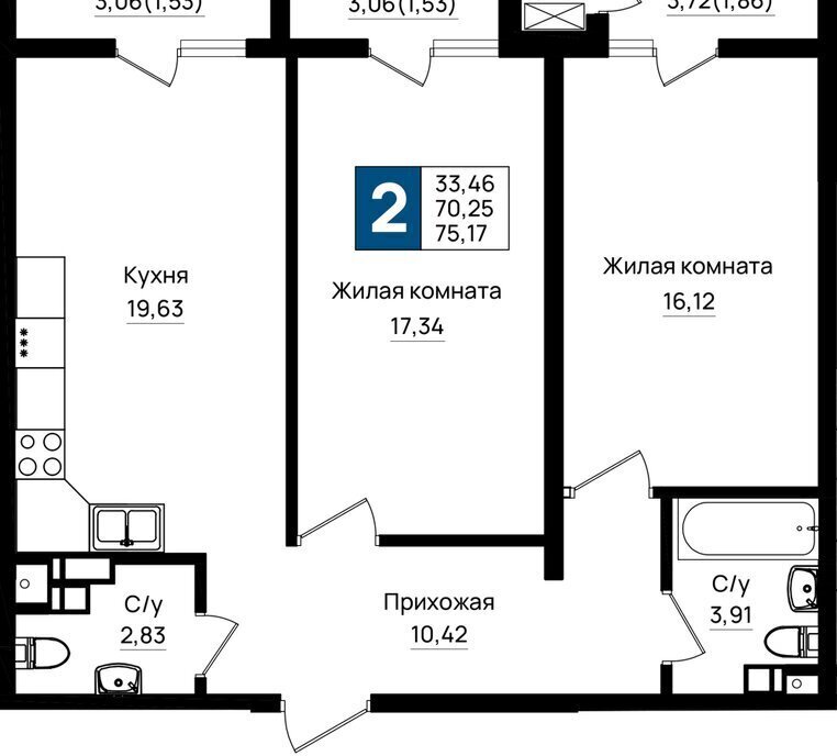 квартира г Новороссийск микрорайон 5-я Бригада фото 1