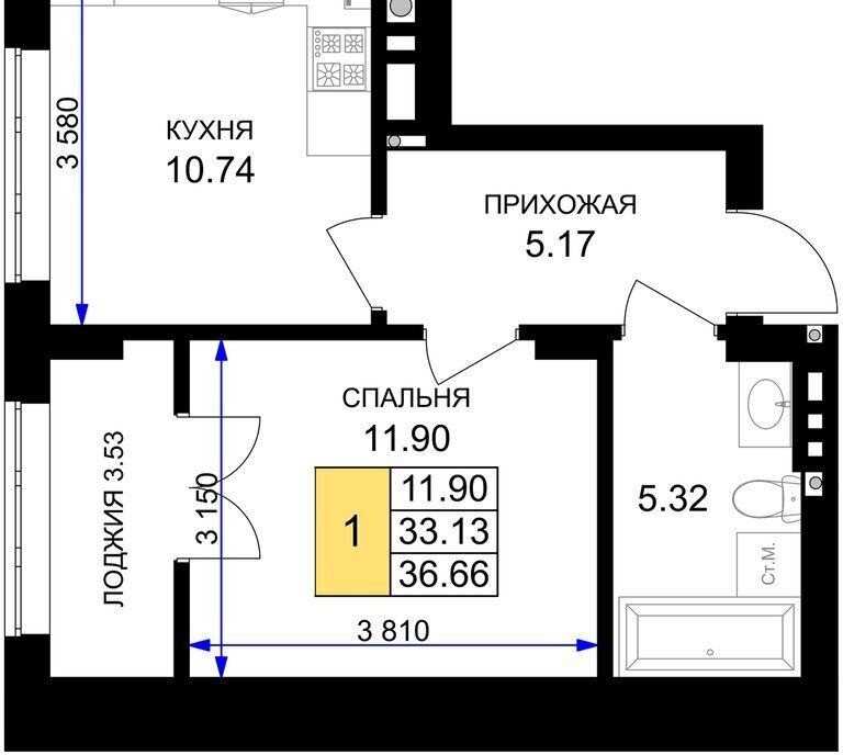 квартира р-н Гурьевский г Гурьевск ЖК «Включи» фото 1