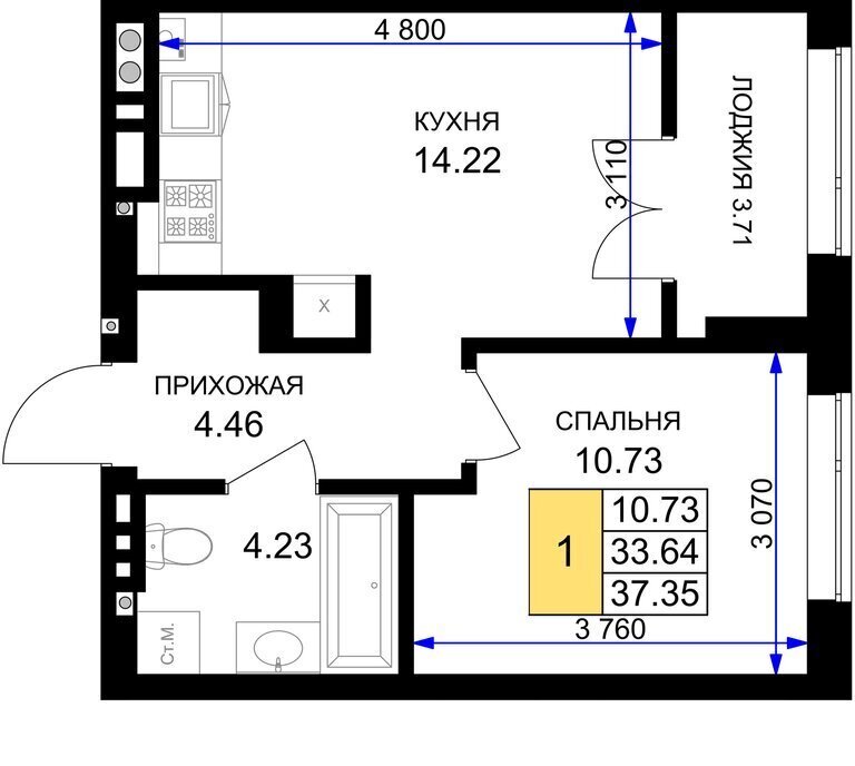 квартира р-н Гурьевский г Гурьевск ЖК «Включи» фото 1