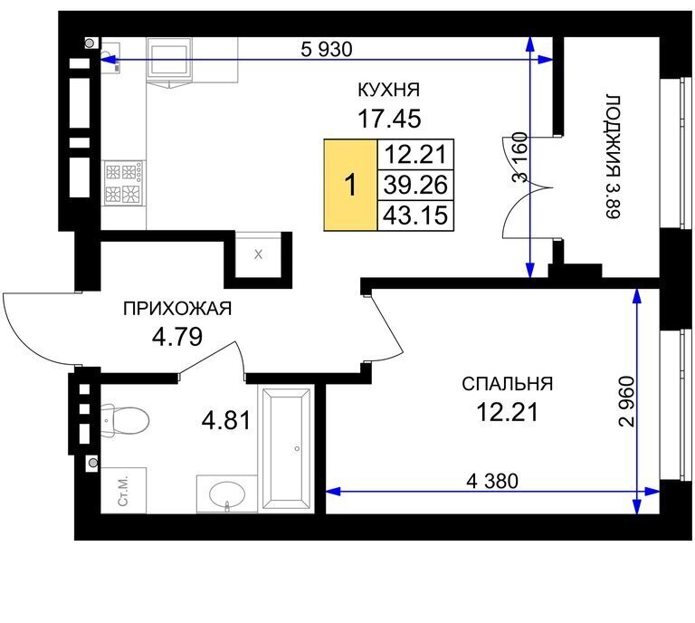 квартира р-н Гурьевский г Гурьевск ЖК «Включи» фото 1