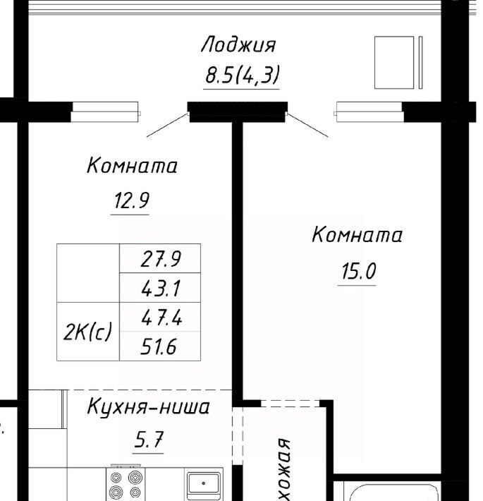 квартира г Барнаул р-н Индустриальный ул Анатолия Мельникова 1 фото 1