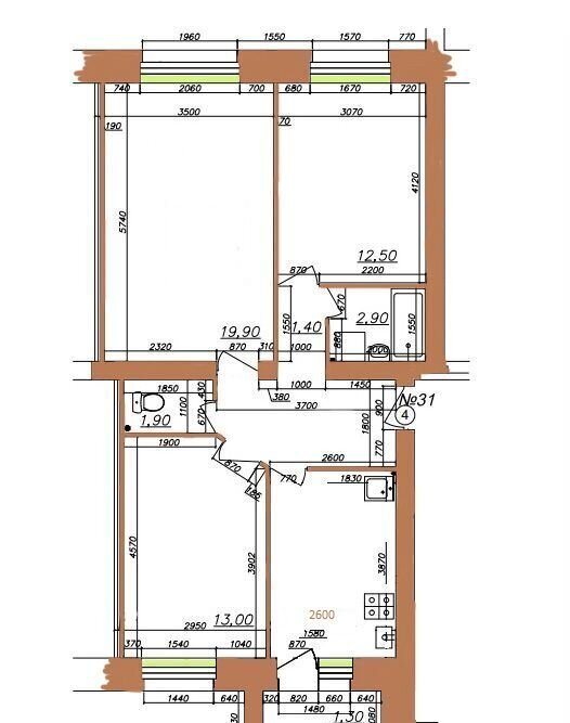 квартира г Рыбинск р-н Южный ул Юбилейная 54к/3 фото 9