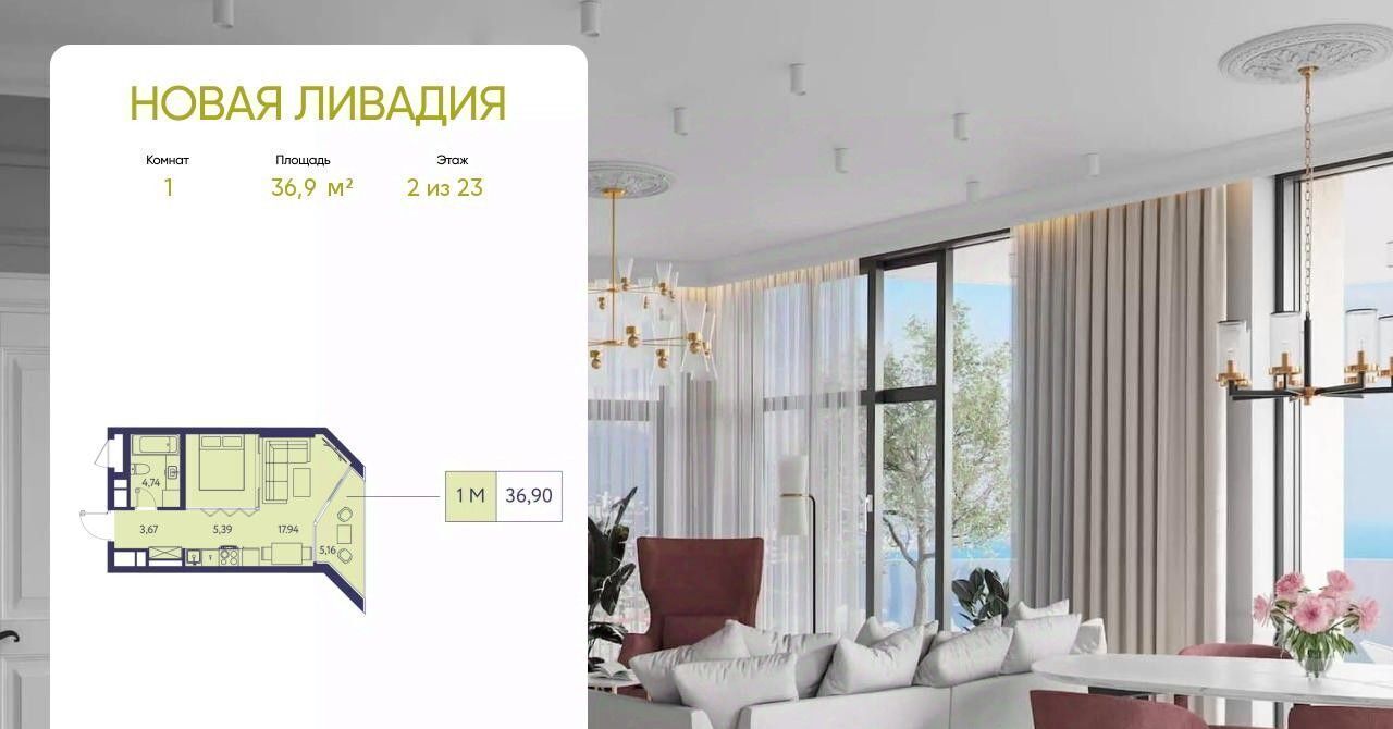 квартира г Ялта пгт Виноградное ЖК «Новая Ливадия» фото 1