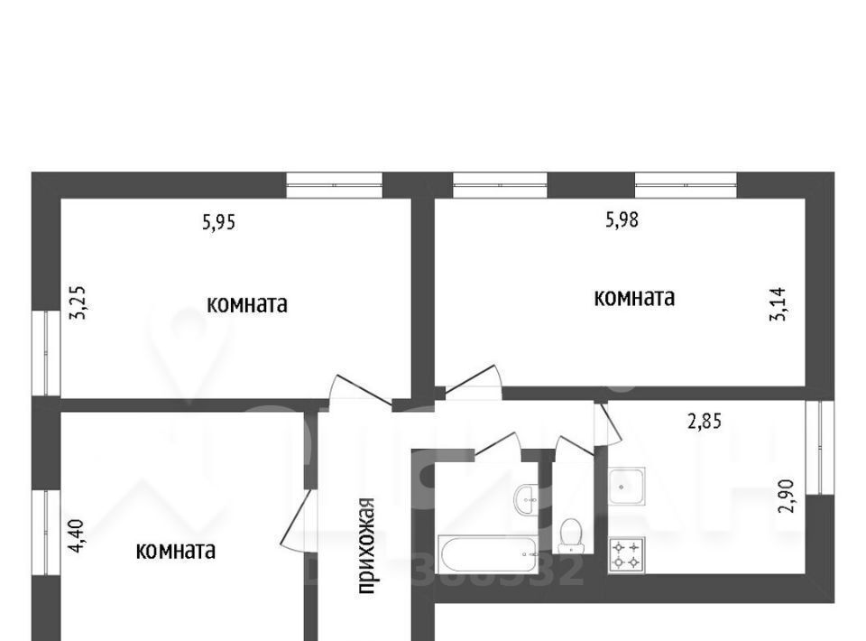 квартира г Ульяновск р-н Железнодорожный ул Железнодорожная 33 фото 2