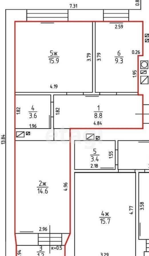 квартира г Калининград р-н Московский ул Иркутская 8 ЖК Уютный фото 35