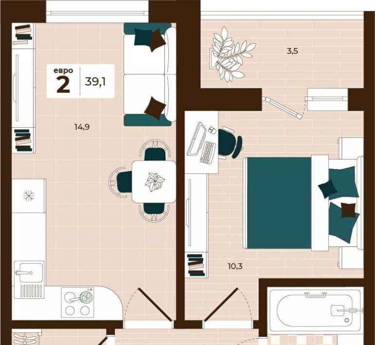 квартира г Тула р-н Центральный ул Академика Насоновой 3 фото 1