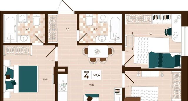 квартира р-н Центральный ул Академика Насоновой 3 фото