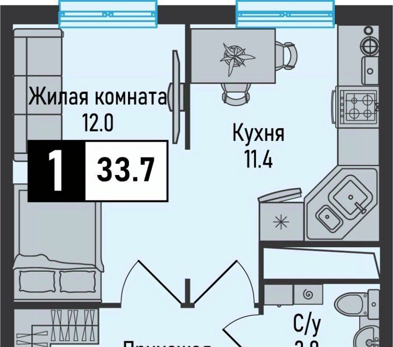 квартира г Железноводск п Иноземцево п Капельница ЖК «Живописный» фото 1