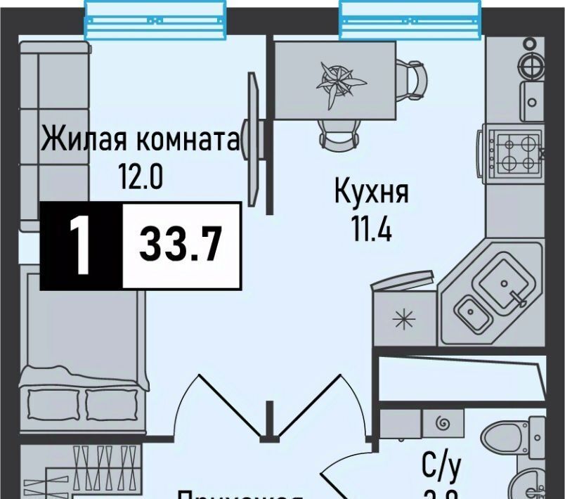квартира г Железноводск п Иноземцево п Капельница ЖК «Живописный» фото 1