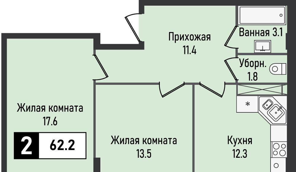 квартира г Железноводск п Иноземцево п Капельница ЖК «Живописный» фото 1
