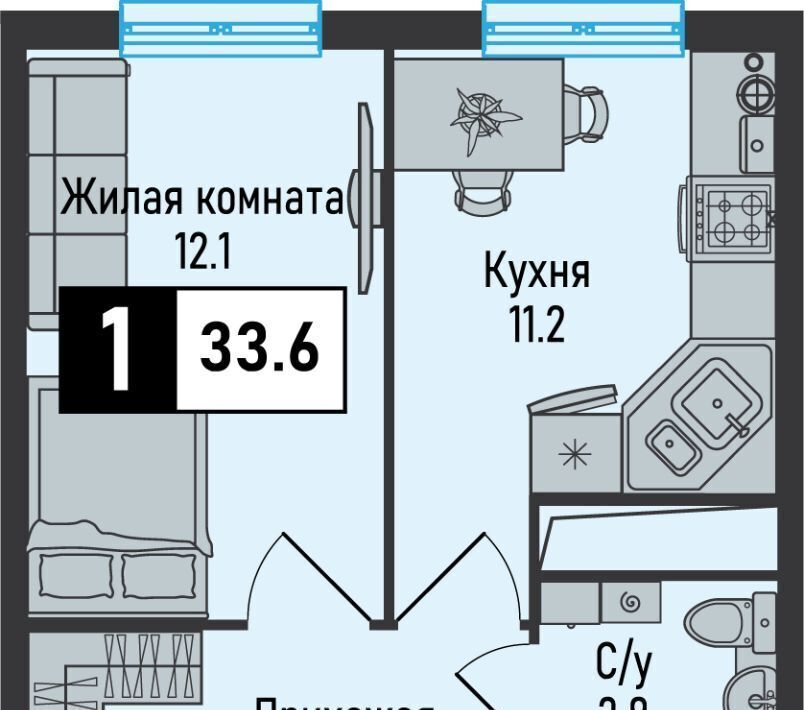 квартира г Железноводск п Иноземцево п Капельница ЖК «Живописный» фото 1