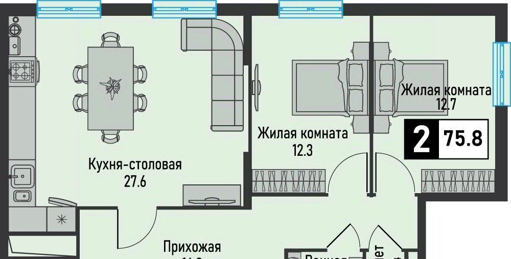 квартира г Железноводск п Иноземцево ул. Рядового Панченко, 18А фото 1