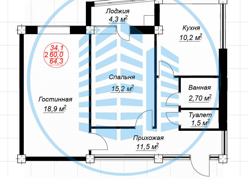 квартира г Ессентуки ул Никольская 21к/6 ЖК «Радужный» фото 19