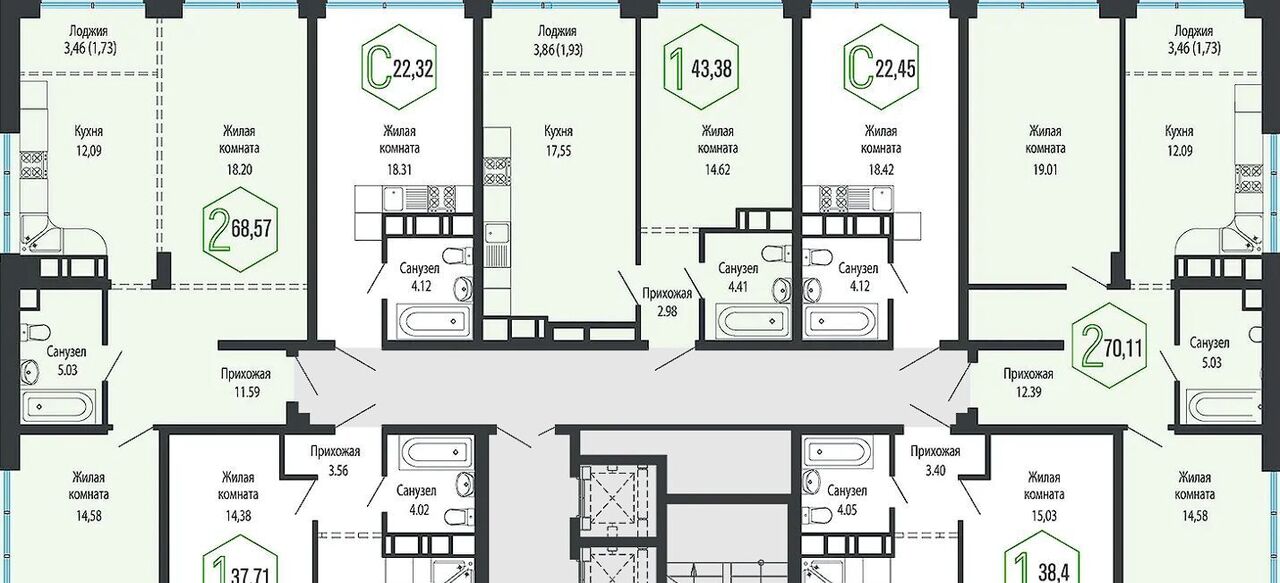 квартира г Краснодар р-н Центральный ул Обрывная 132/1к 1 фото 2