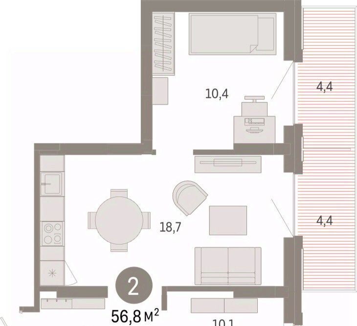 квартира г Омск р-н Кировский ул. Б. Г. Шаронова, 9 фото 2