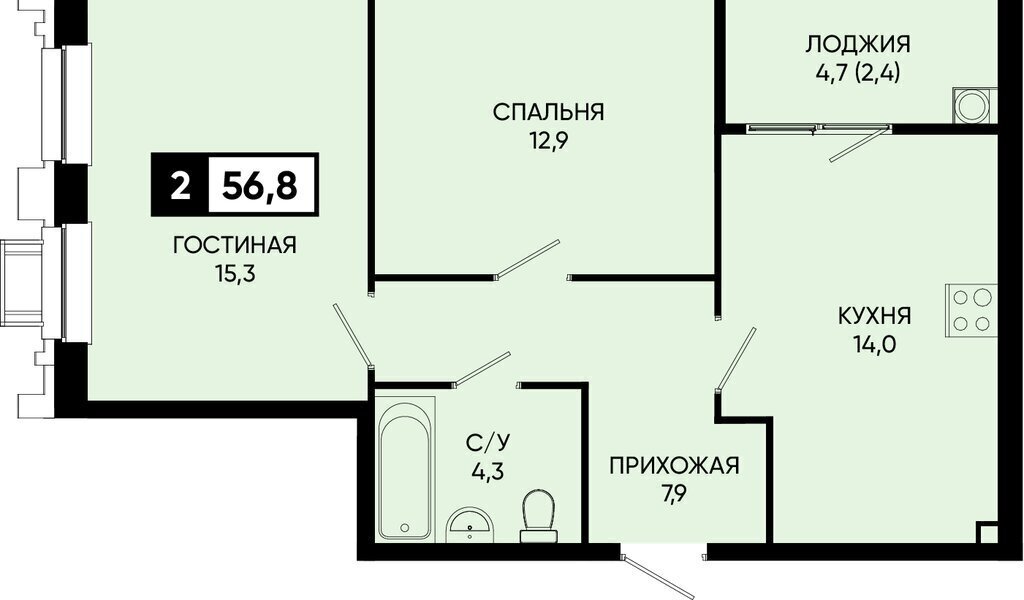 квартира г Кисловодск п Аликоновка ЖК Моне. Дом у озера фото 1