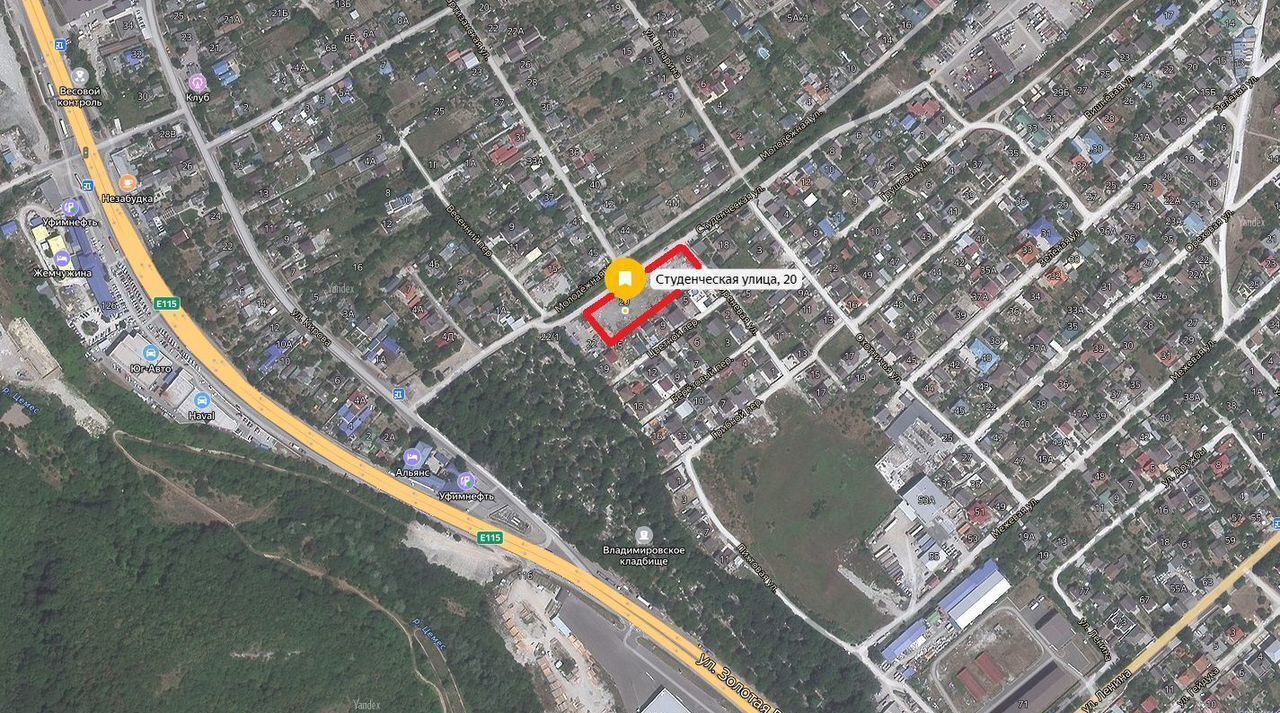 земля г Новороссийск с Гайдук ул Студенческая 20 фото 1