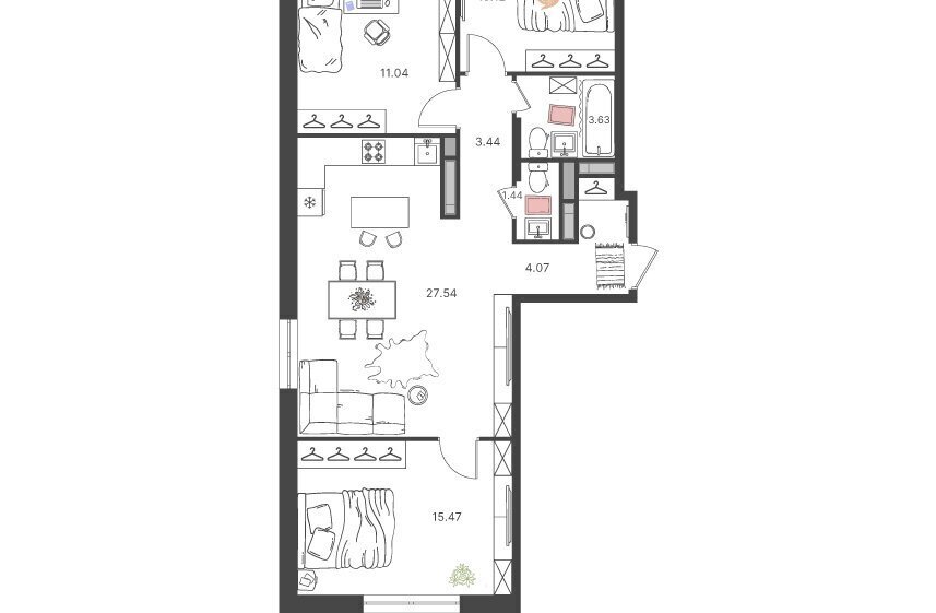 квартира г Ульяновск 15, микрорайон Новая Жизнь фото 1