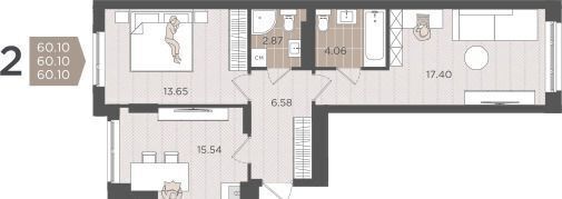 квартира г Калининград р-н Московский ул Батальная з/у 65Б фото 2