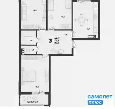 квартира г Краснодар ул им. генерала Корнилова 1к/1 фото 1