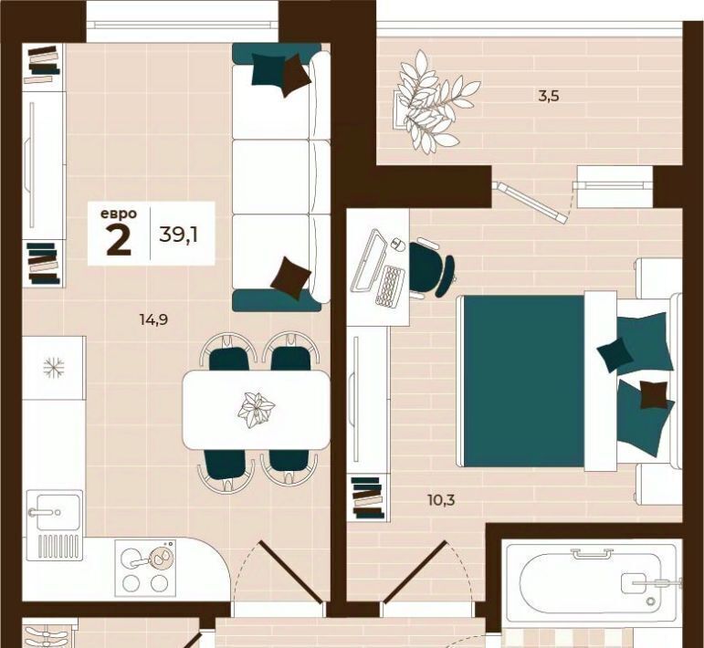 квартира г Тула р-н Центральный ул Академика Насоновой 3 фото 1