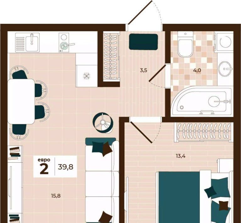 квартира г Тула р-н Центральный ул Академика Насоновой 3 фото 1