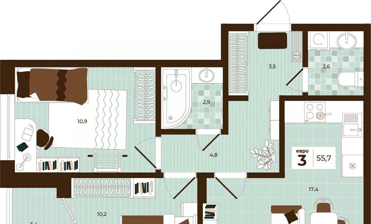 квартира г Тула р-н Центральный ул Академика Насоновой 3 фото 1