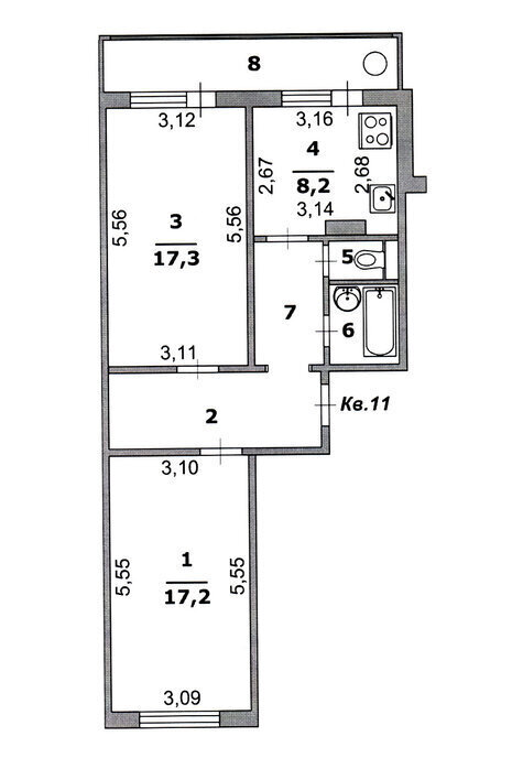 квартира г Белгород ул Есенина 50в фото 18