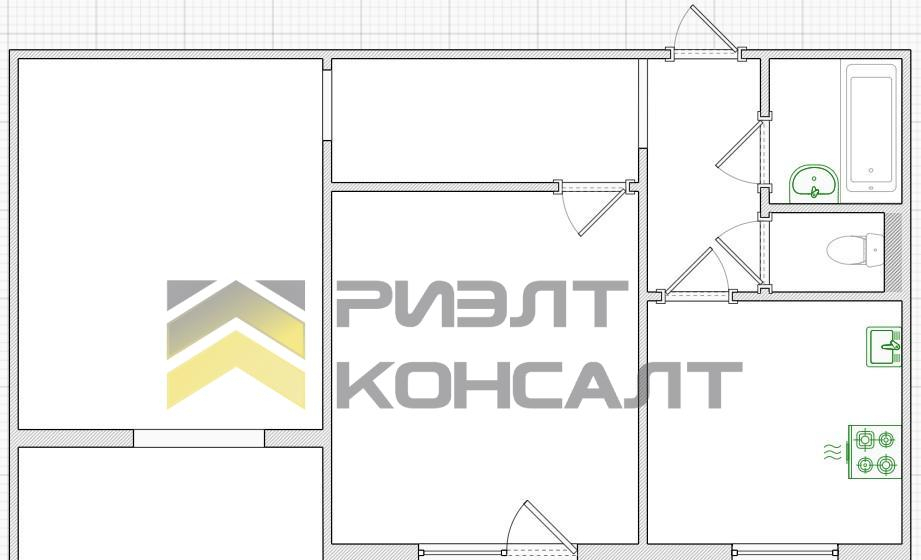 квартира г Омск п Светлый м-н, улица Василия Маргелова, 393 фото 33
