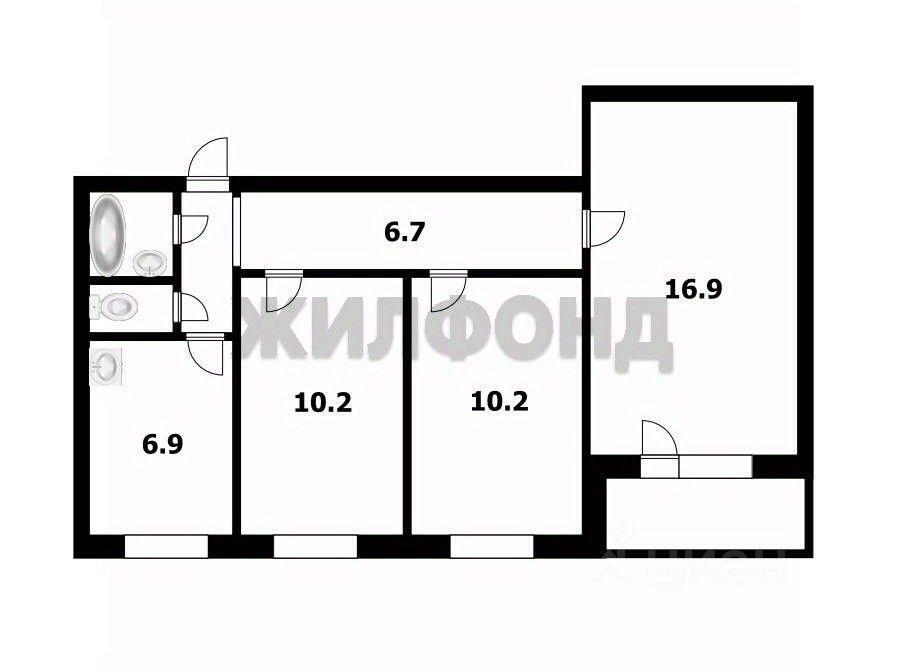 квартира г Новосибирск р-н Дзержинский Волочаевский жилмассив ул Доватора 37 фото 6