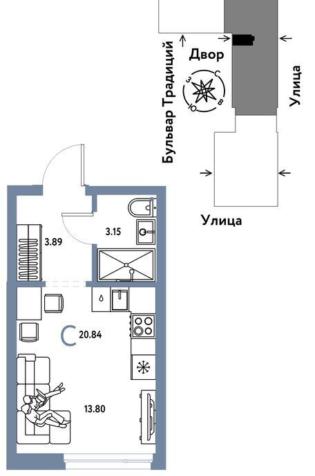квартира г Тюмень ул Андрея Кореневского 5к/1 фото 1