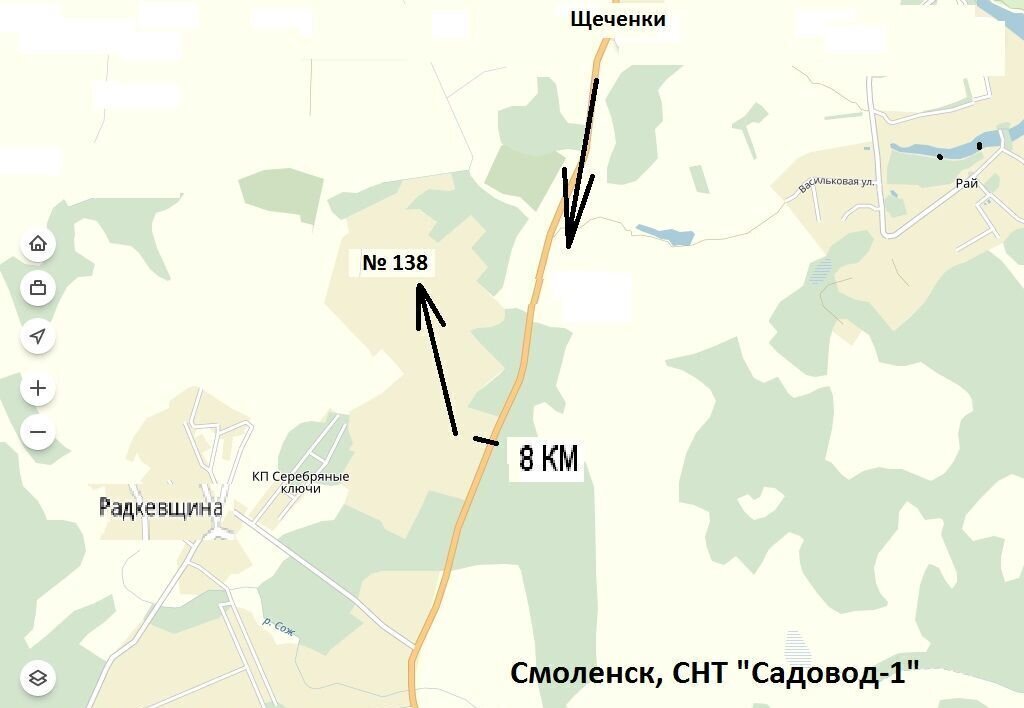земля г Смоленск тер садоводческое некоммерческое товарищество СГИФК Щеченки-2 фото 3