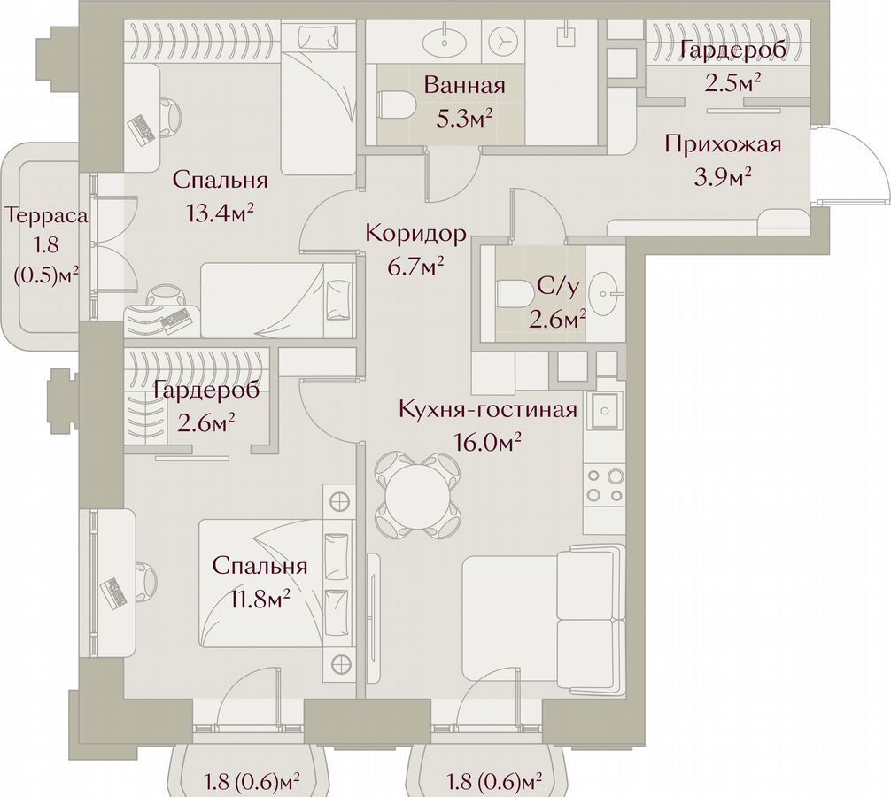 квартира г Казань метро Площадь Тукая пер Щербаковский Жилой дом фото 2