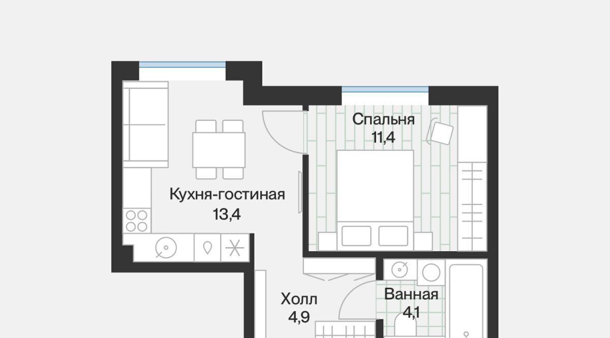 квартира г Тюмень р-н Калининский ул Игоря Комиссарова 18 фото 4