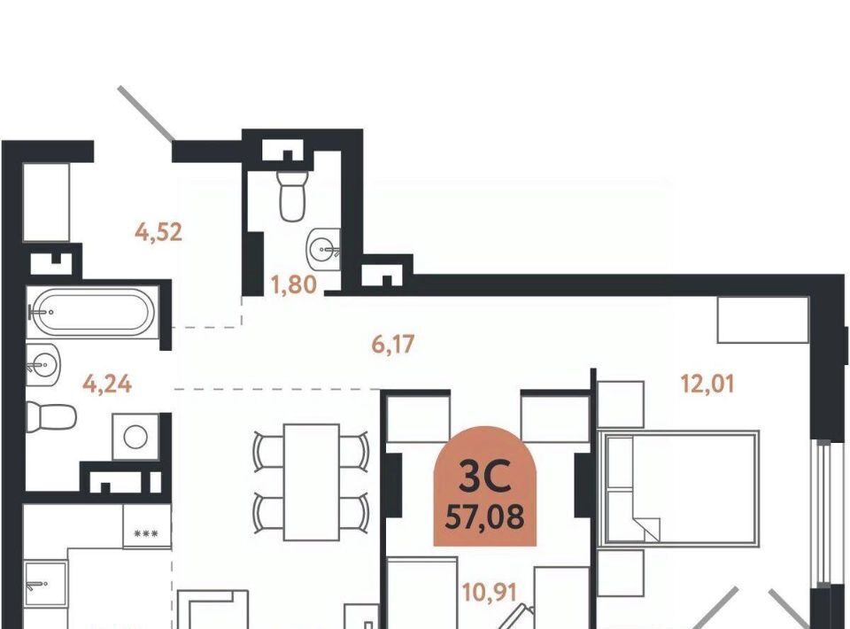 квартира г Томск р-н Ленинский Черемошники ул Бердская 14/3 фото 1