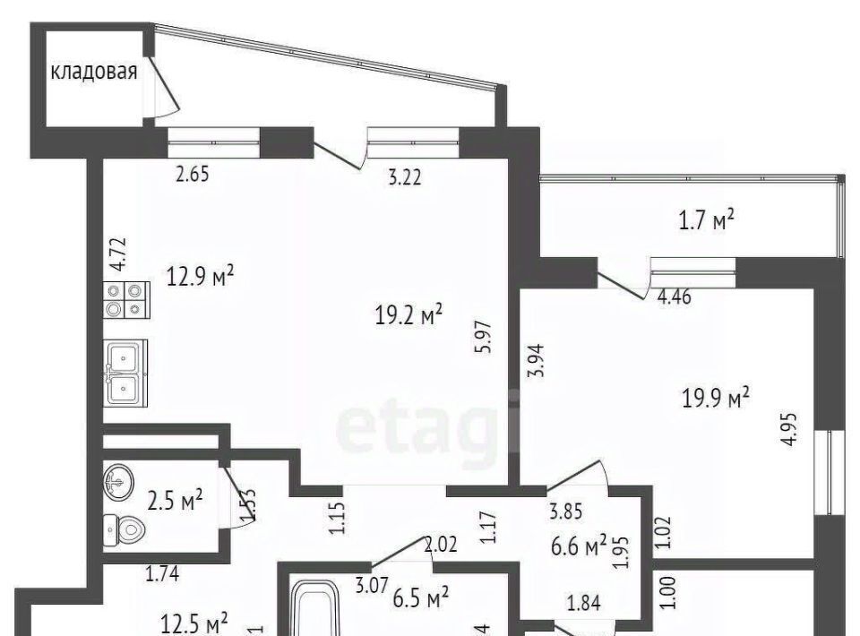 квартира г Новый Уренгой мкр Мирный 3/3 фото 2