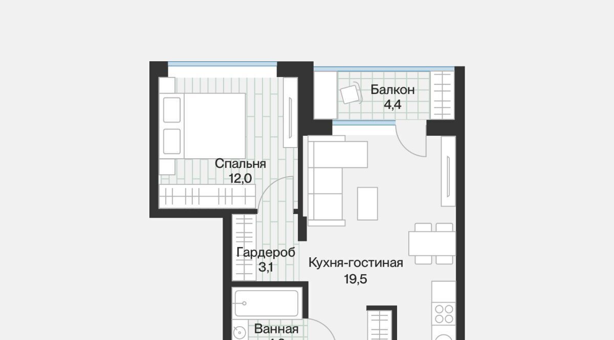 квартира г Тюмень р-н Калининский ул Игоря Комиссарова 14 фото 4