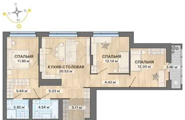 квартира г Екатеринбург Геологическая пер Ударников 33 фото 2