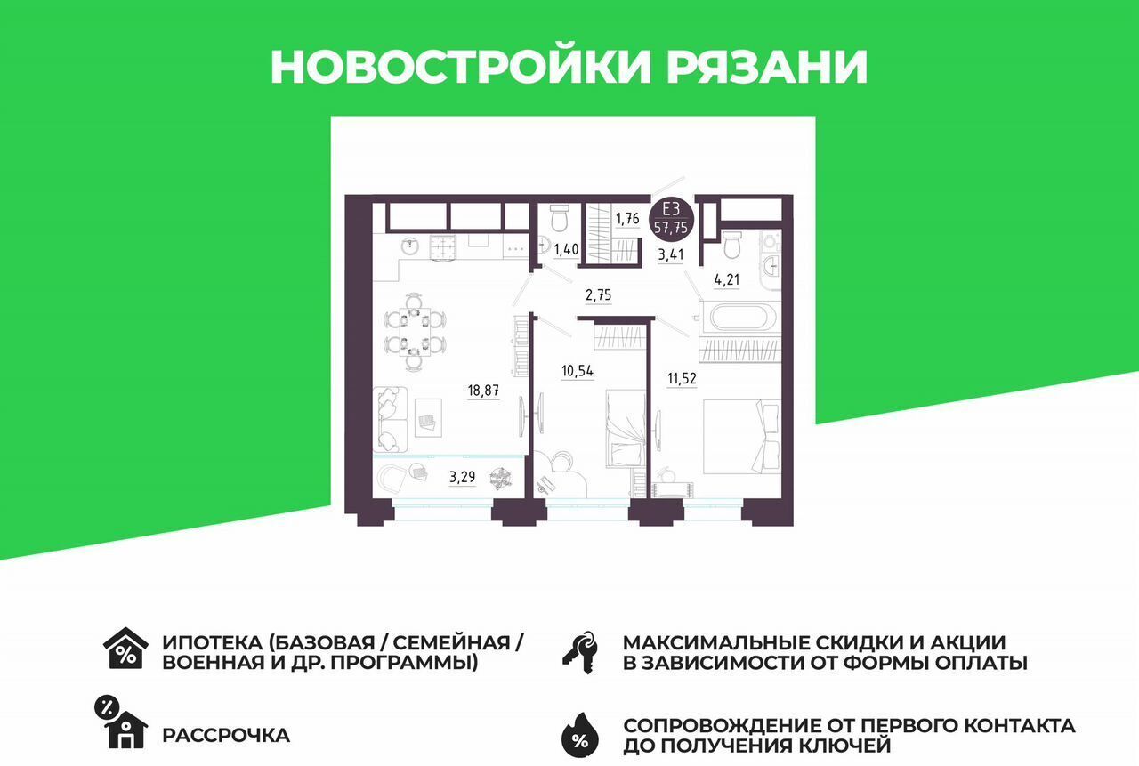 квартира г Рязань р-н Железнодорожный ш Михайловское жилой дом фото 1