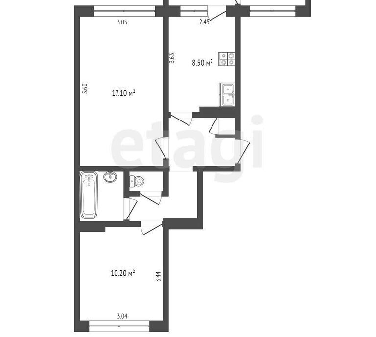 квартира г Петропавловск-Камчатский ул Виталия Кручины 2к/2 фото 1