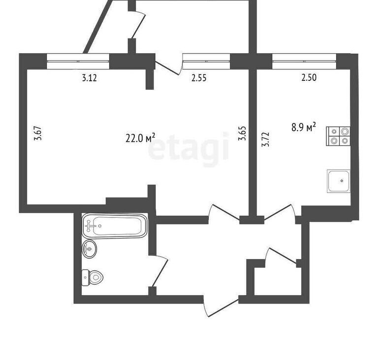 квартира г Петропавловск-Камчатский ул Виталия Кручины 3/1 фото 1