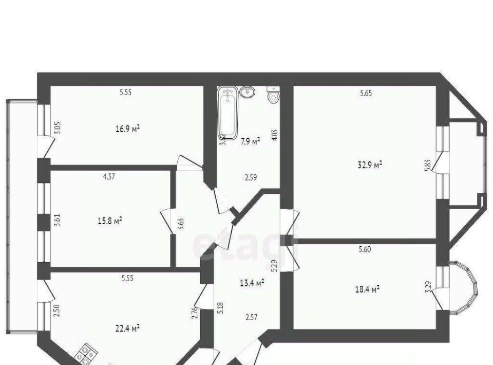 квартира г Тюмень р-н Калининский ул Луначарского 18/1 фото 2