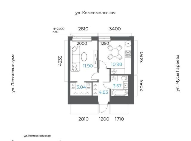 квартира р-н Октябрьский микрорайон Глумилино-2 8-е Небо жилой комплекс фото