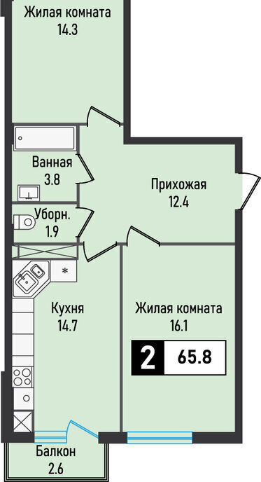квартира г Железноводск п Иноземцево улица Рядового Панченко, 28с 2 фото 1