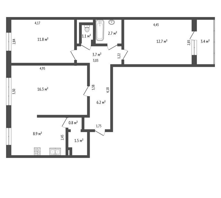 квартира г Тюмень ул Вересковая 7к/1 фото 11