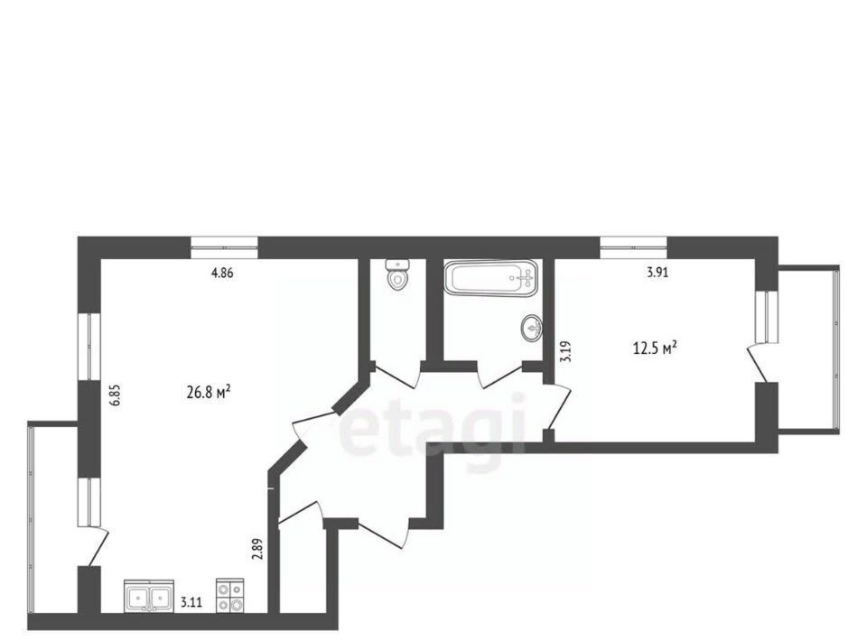 квартира г Томск р-н Советский ул Никитина 56 фото 2