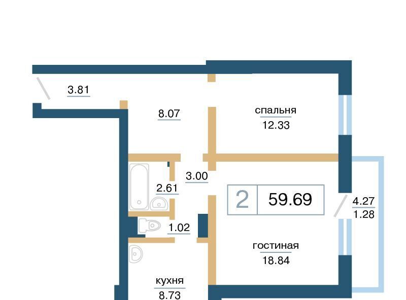 квартира г Красноярск р-н Советский микрорайон «Нанжуль-Солнечный» фото 1