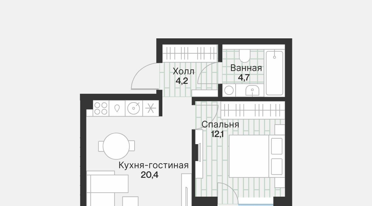 квартира г Тюмень р-н Калининский ул Игоря Комиссарова 19 фото 4