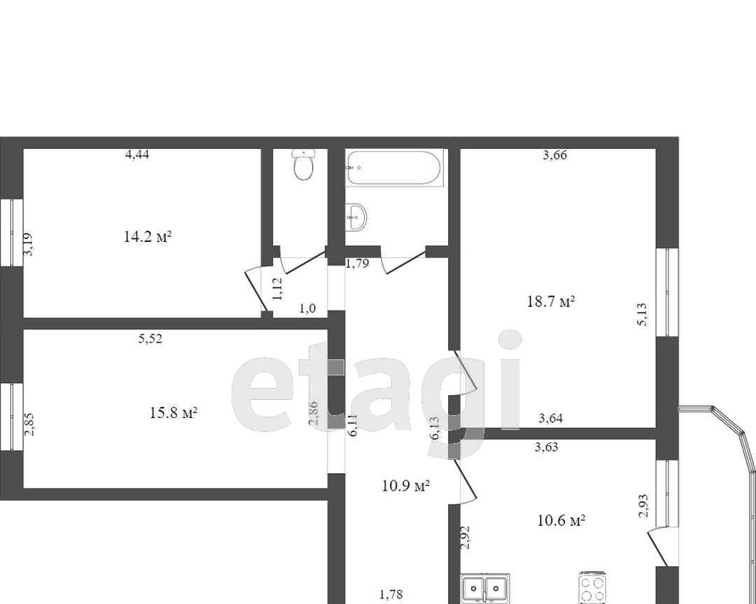 квартира г Тамбов ул Чичерина 23 м-н, Московский фото 22
