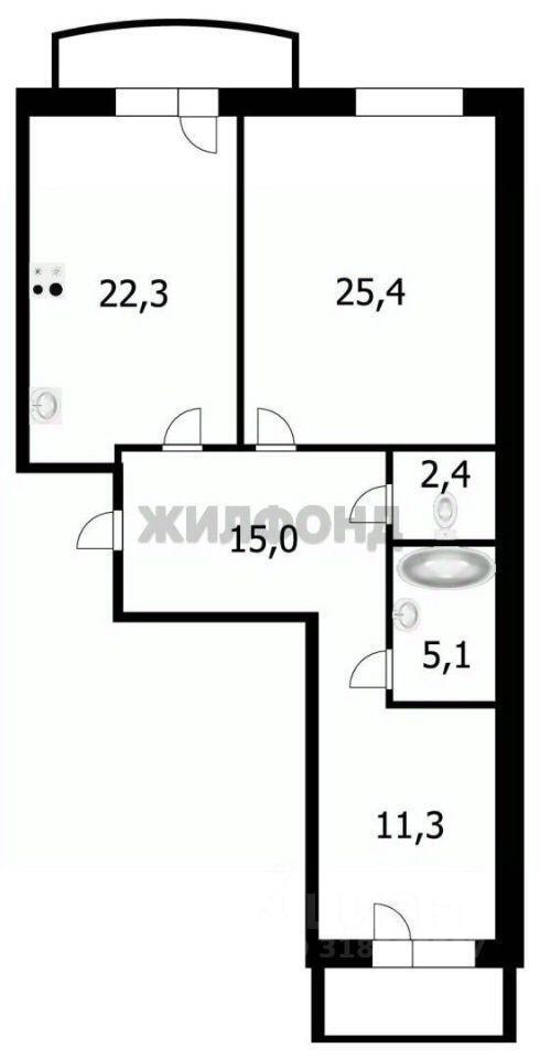 квартира г Новосибирск р-н Ленинский пр-кт Карла Маркса 24а фото 12
